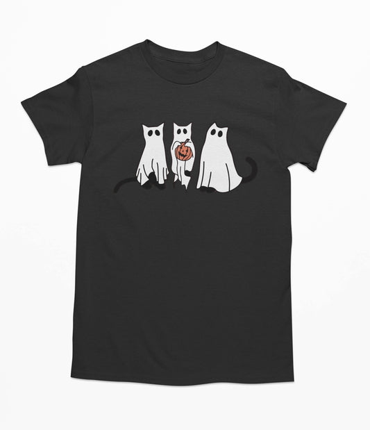 Cats Dressed As Ghosts - Halloween T-Shirt