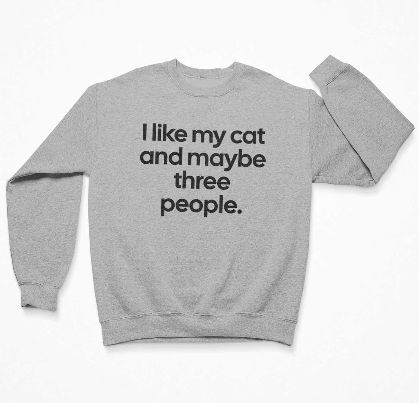 I like my cat and maybe three people Sweatshirt Crewneck