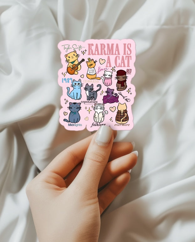 Karma Is A Cat - Sticker