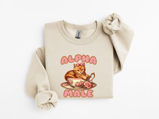 Alpha Male Kitten Meme Ironic - Sweatshirt Crewneck