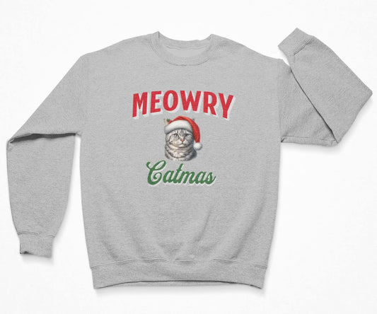 American Shorthair Christmas Cat Meowry Catmas - Sweatshirt Crewneck