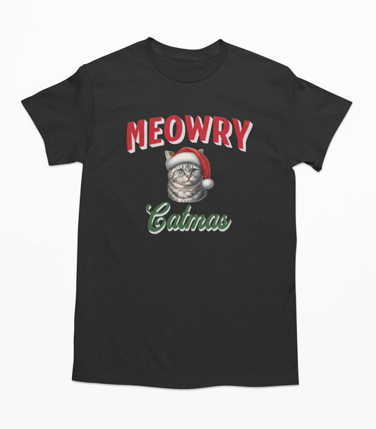 American Shorthair Christmas Cat Meowry Catmas - T-shirt