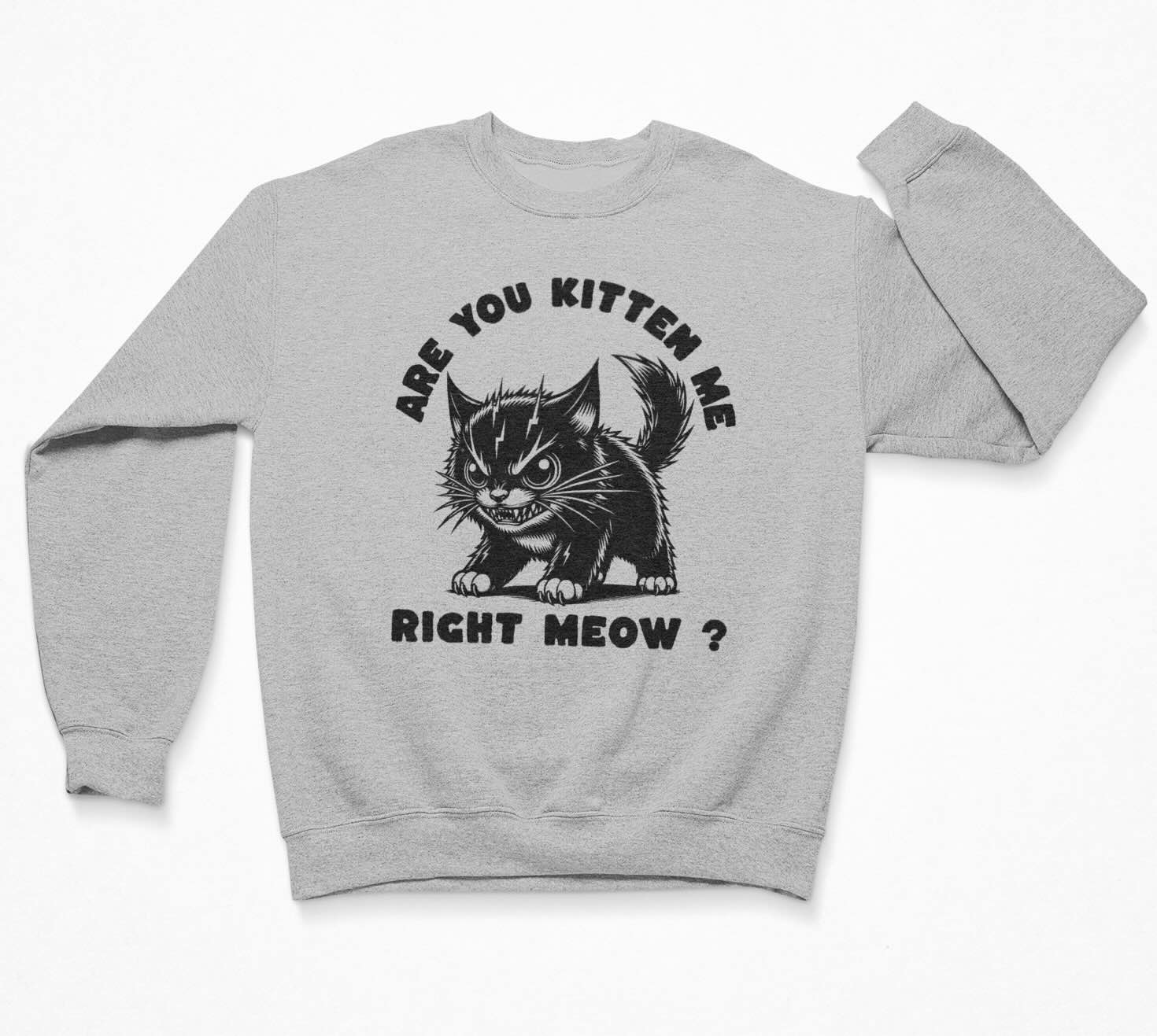 Are You Kitten Me Right Meow ? - Funny Cat Sweatshirt Crewneck