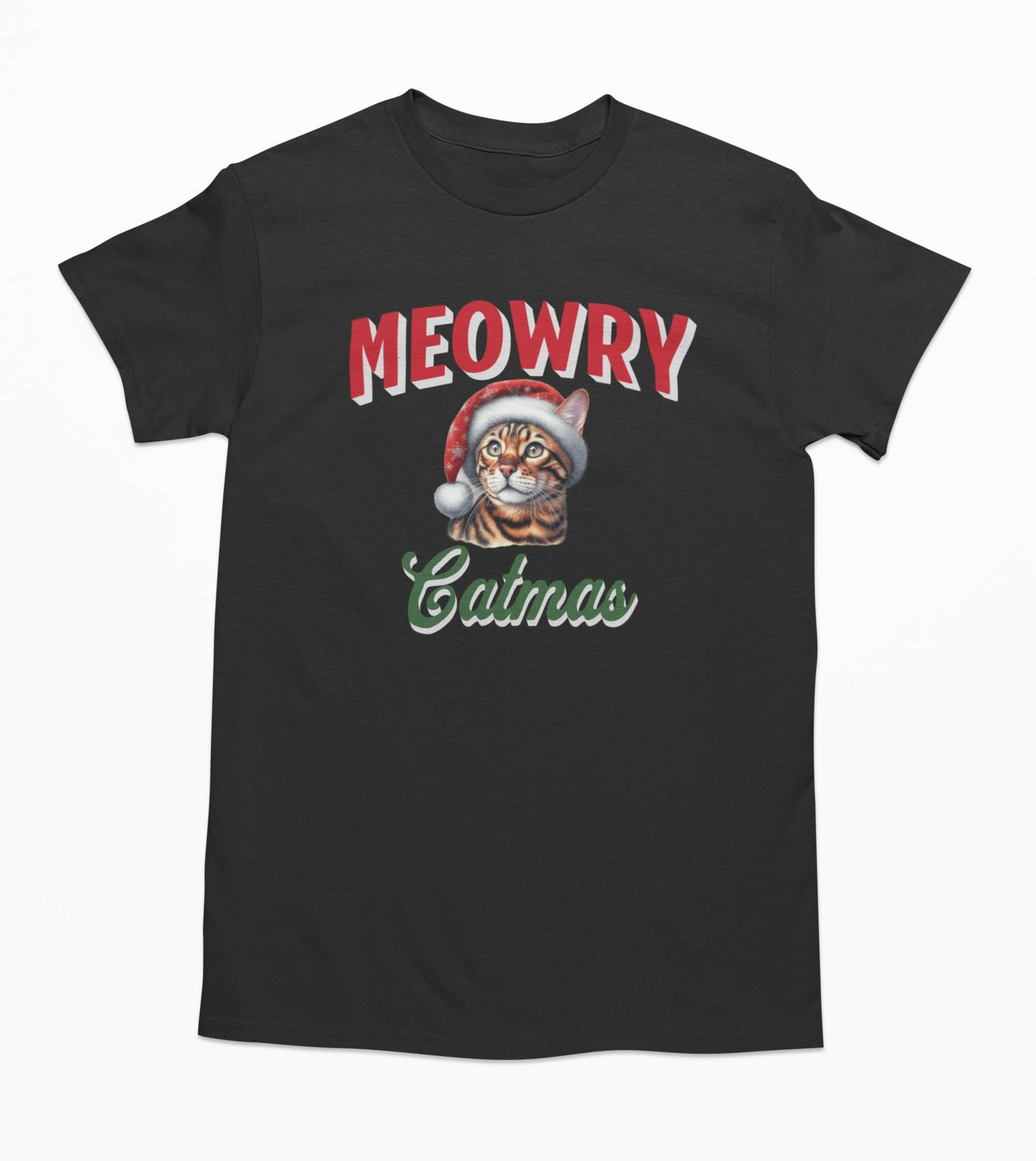 Bengal Cat Christmas Meowry Catmas - T-Shirt