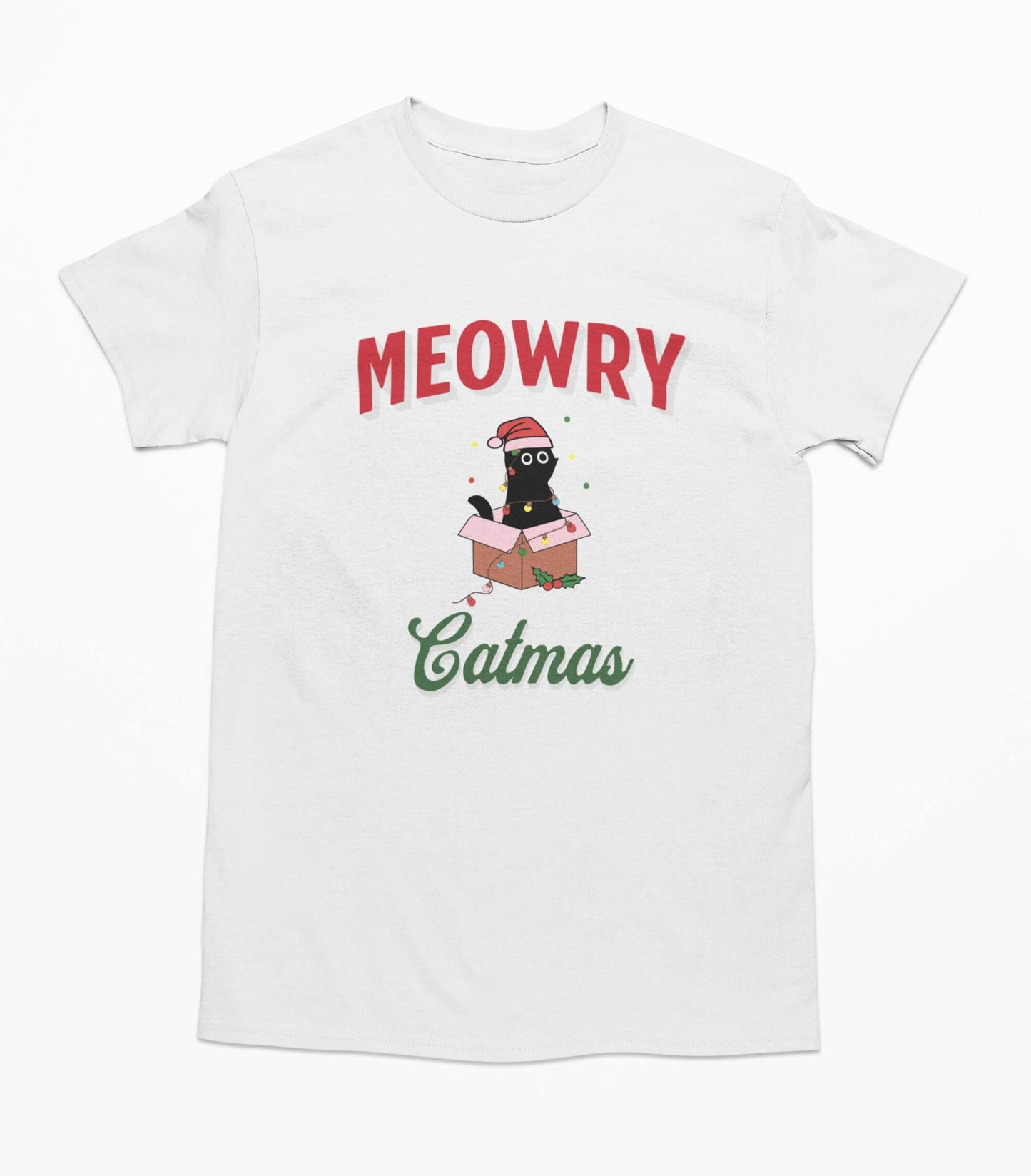 Meowry Catmas Black Cat Christmas Gift Box - T-Shirt