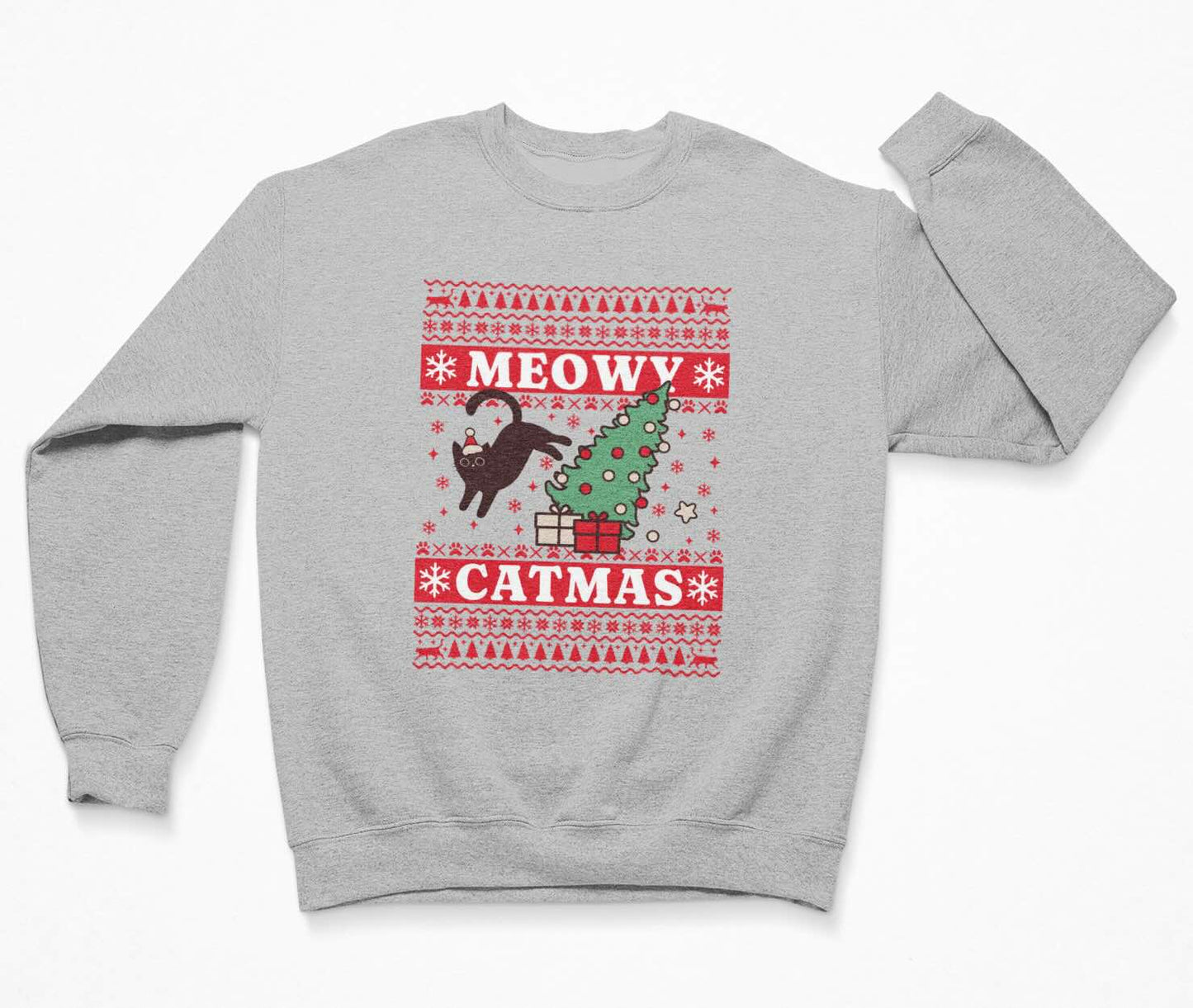 Black Cat Christmas Tree - Sweatshirt Crewneck