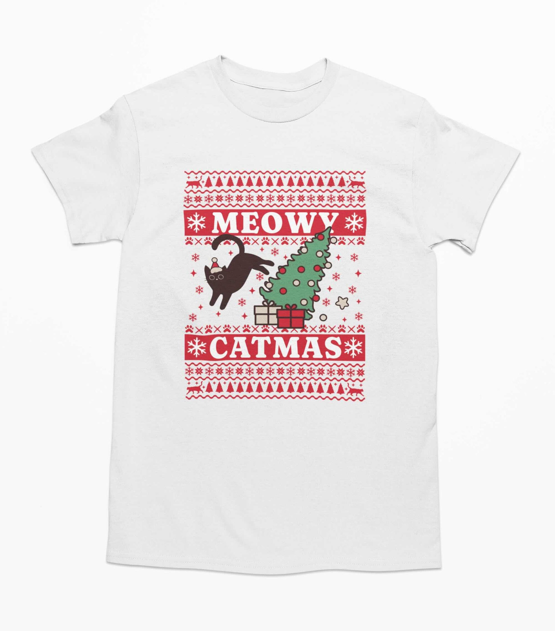 Black Cat Christmas Tree - T-Shirt