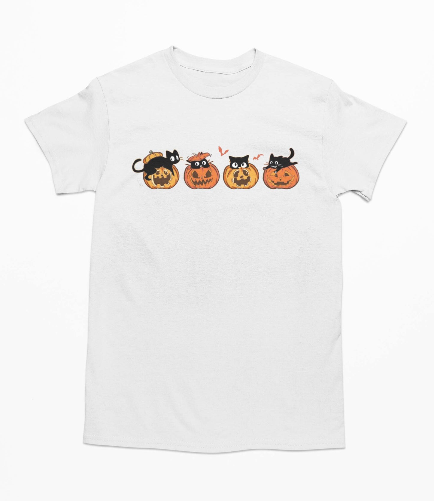 Black Cat Pumpkin Halloween - T-Shirt