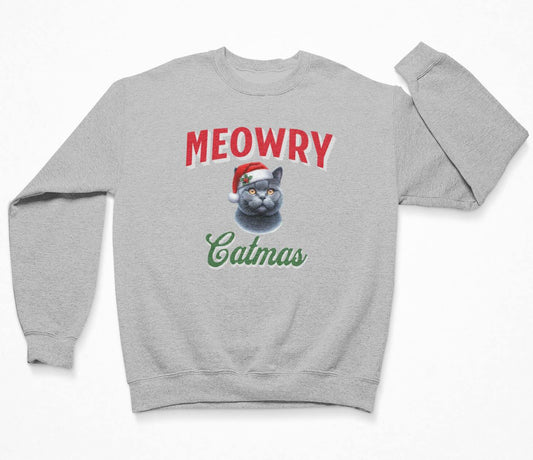 British Shorthair Christmas Cat - Sweatshirt Crewneck