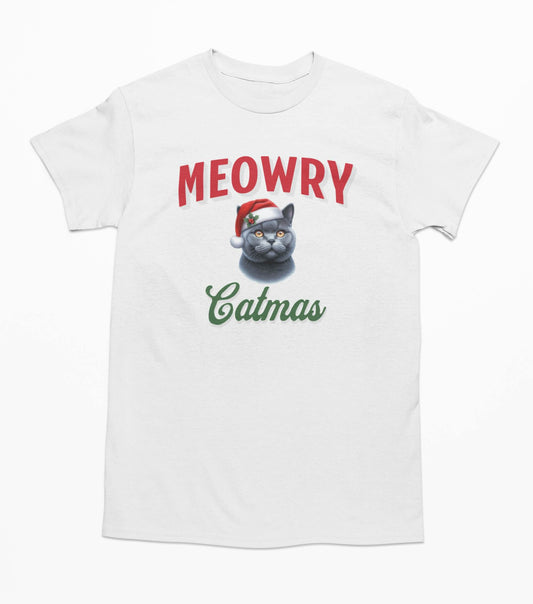 British Shorthair Christmas Cat - T-Shirt