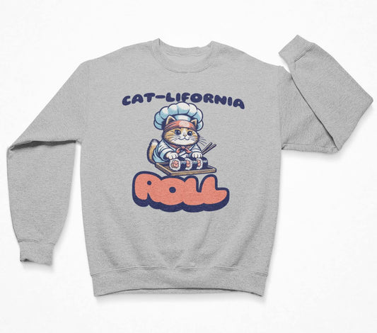 Cat-Lifornia Roll - Sushi Cats Sweatshirt Crewneck