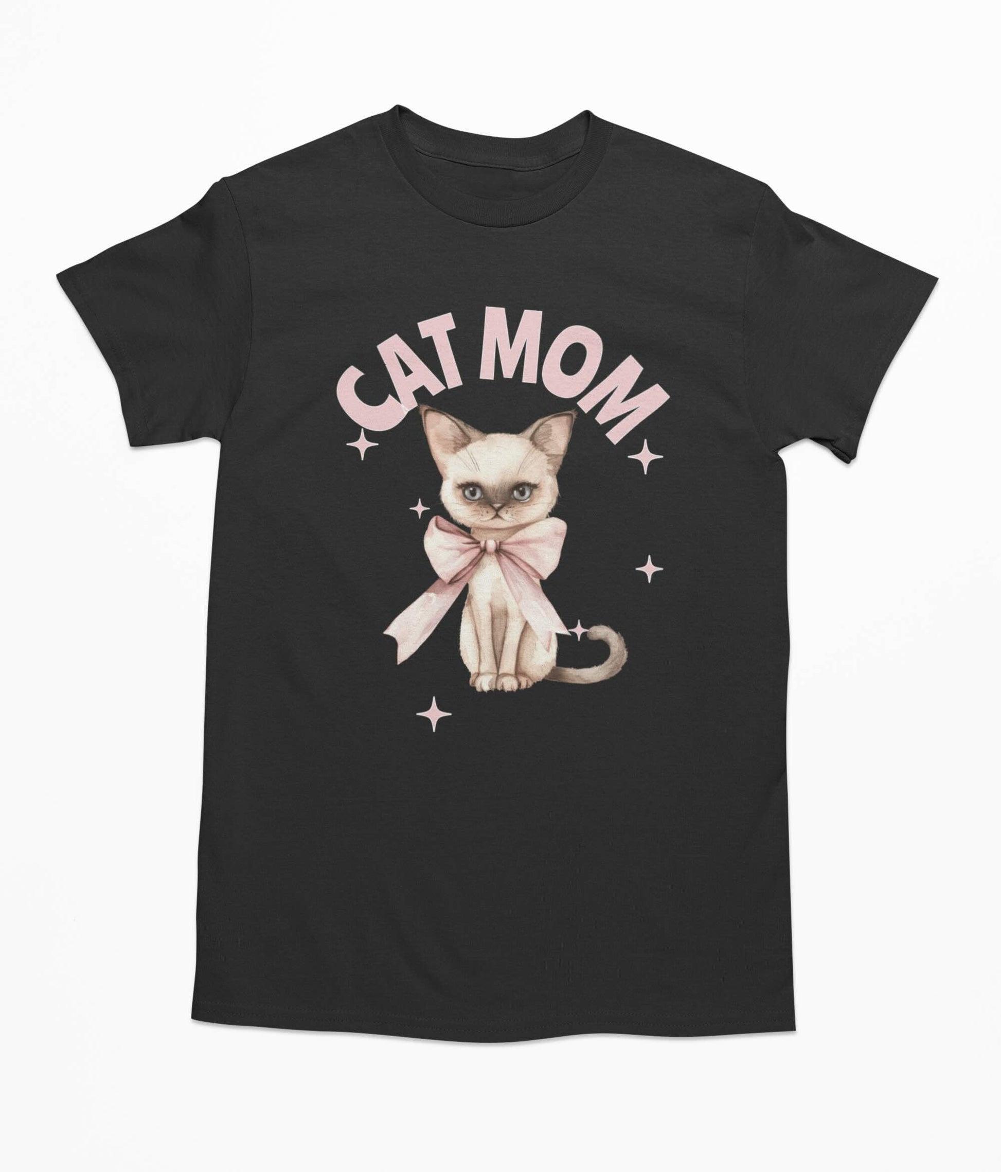 Cat Mom Cute Bow - T-Shirt