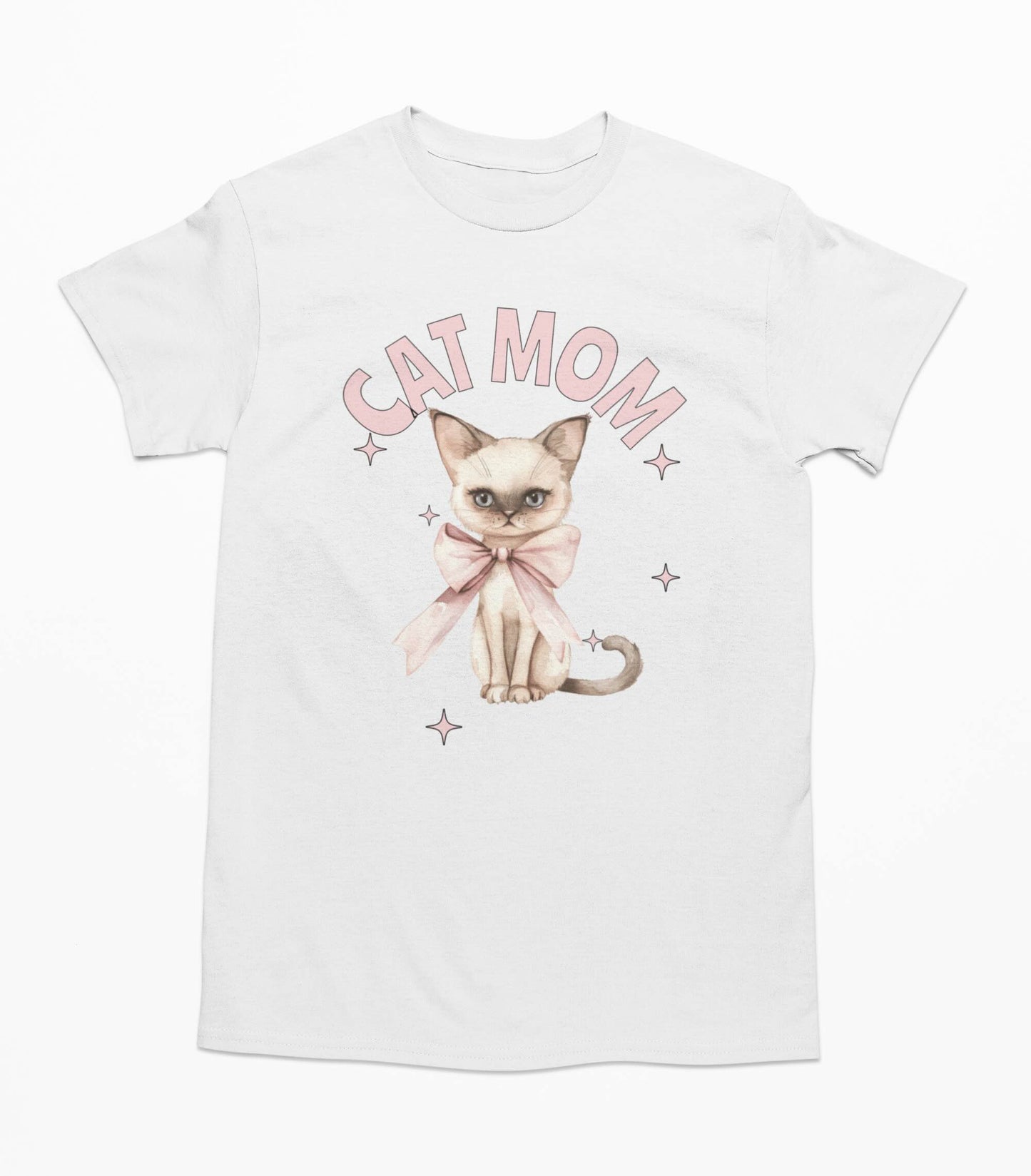 Cat Mom Cute Bow - T-Shirt