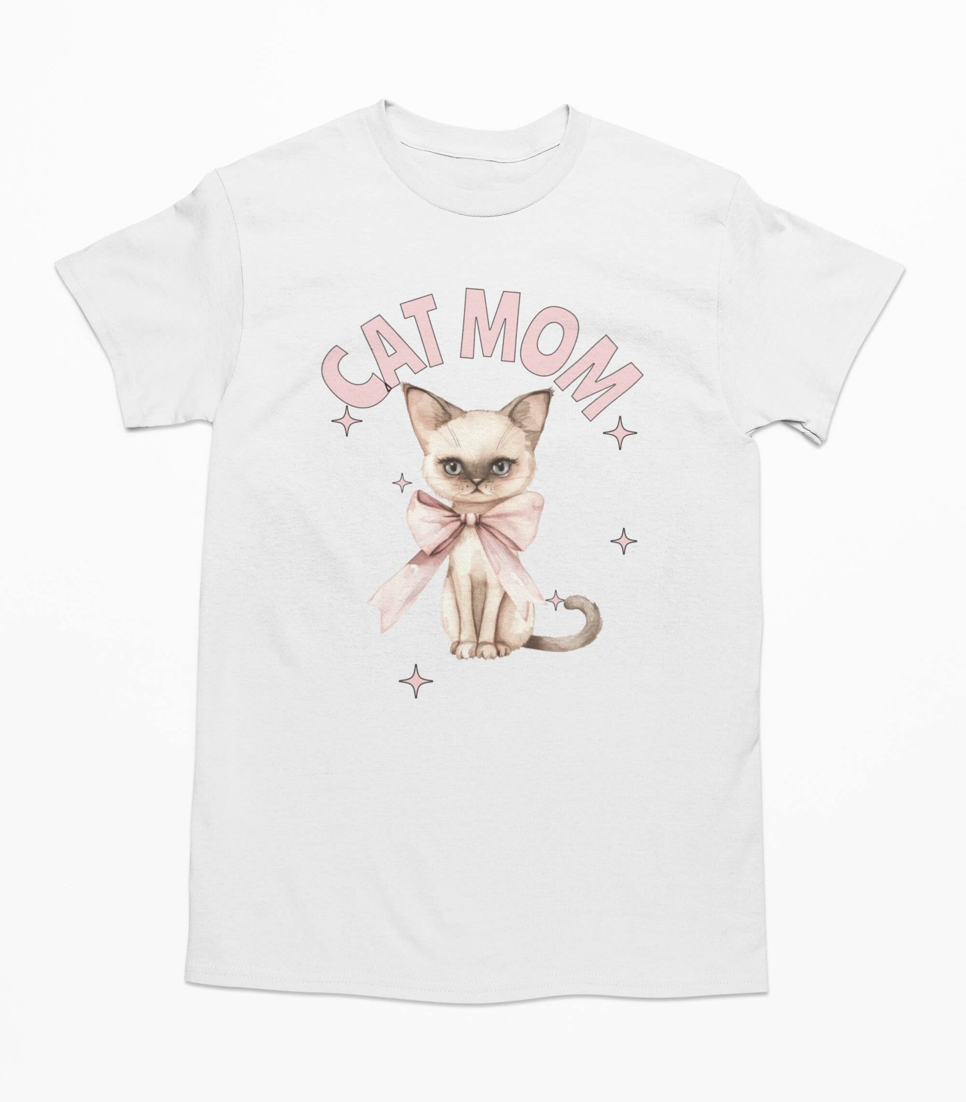 Cat Mom Cute Bow - T-Shirt