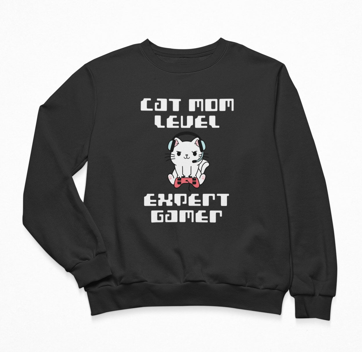 Cat Mom Level Expert Gamer - Sweatshirt Crewneck 