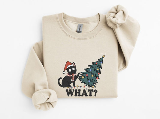 Silly Cat Christmas Tree - Sweatshirt Crewneck