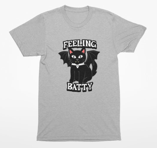 Feeling Batty Halloween Cat - T-Shirt