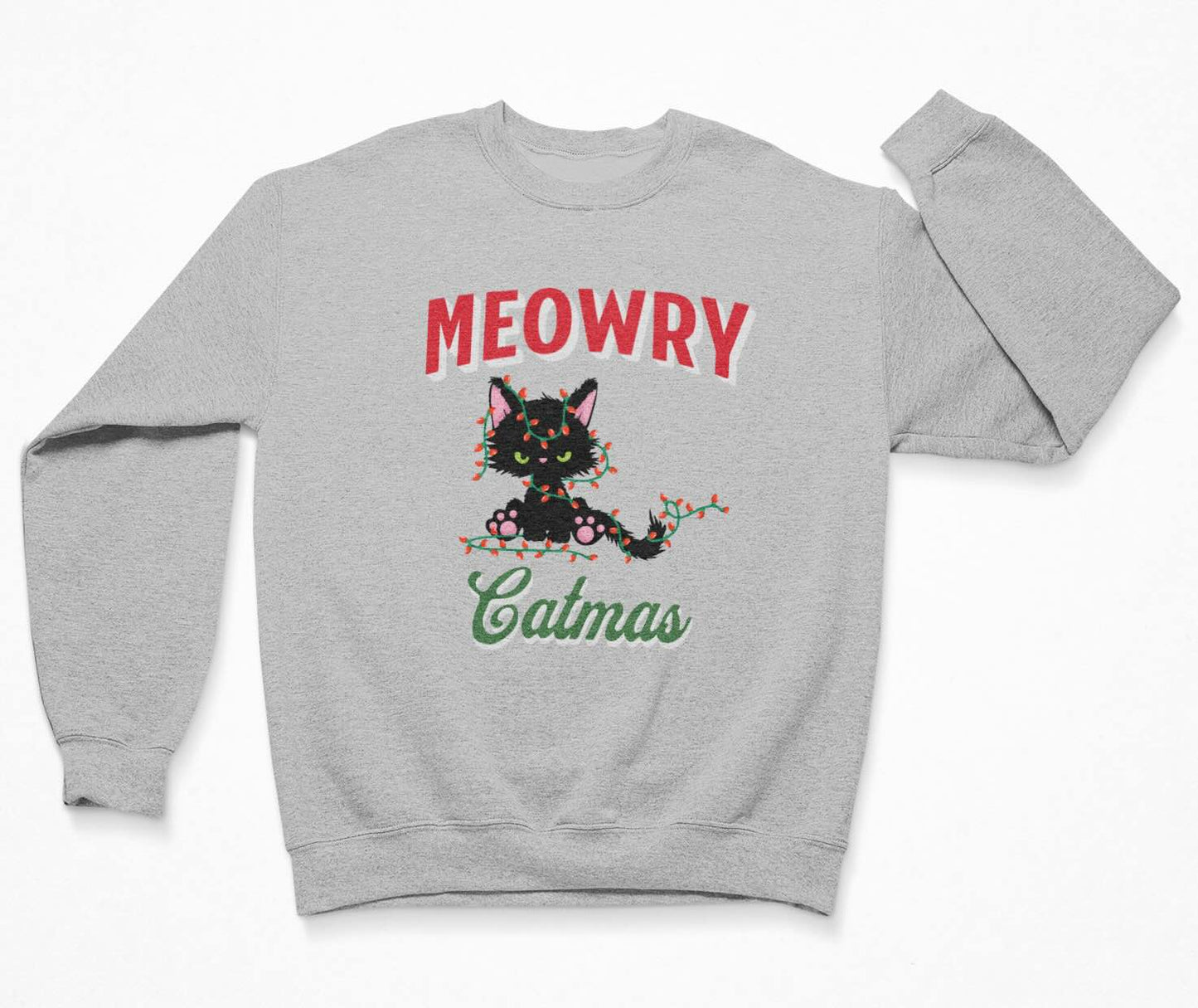 Grumpy Cat Christmas Light - Sweatshirt Crewneck