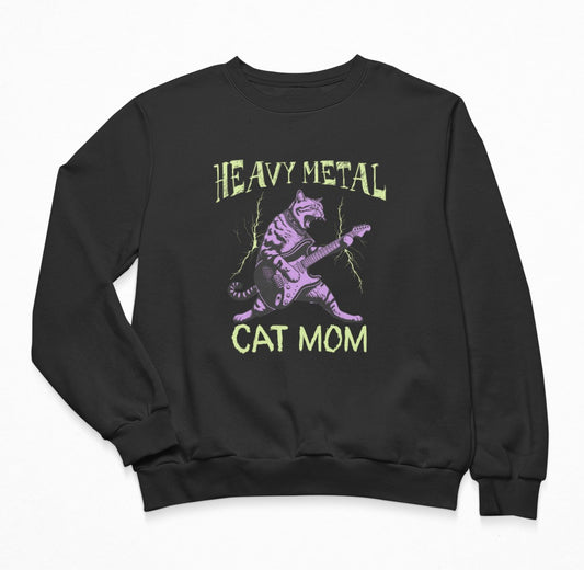 Heavy Metal Cat Mom - Sweatshirt Crewneck