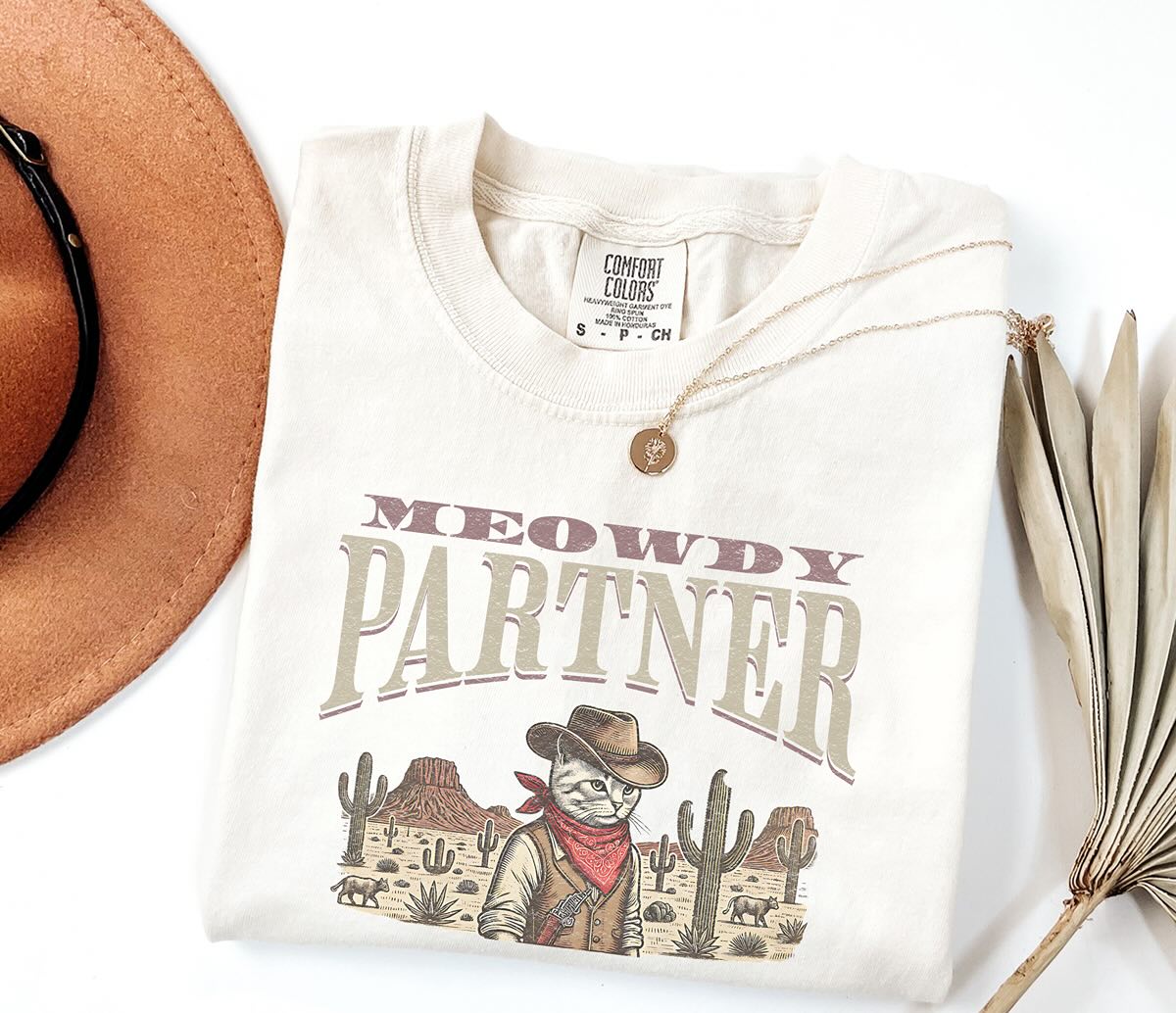 Meowdy Partner Cowboy Cat - T-Shirt Comfort Colors® Vintage Western