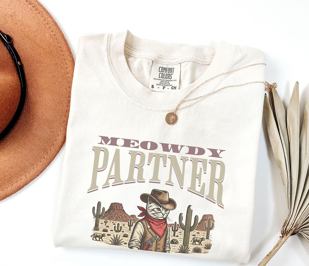 Meowdy Partner Cowboy Cat - T-Shirt Vintage Western