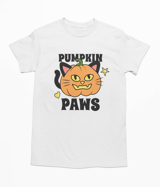 Pumpkin Paws Halloween Cat - T-Shirt