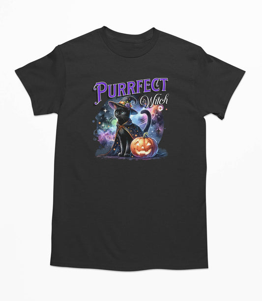 Purrfect Witch Halloween Cat - T-Shirt