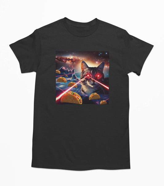 Tacos Cat Space Galaxy Laser - T-Shirt