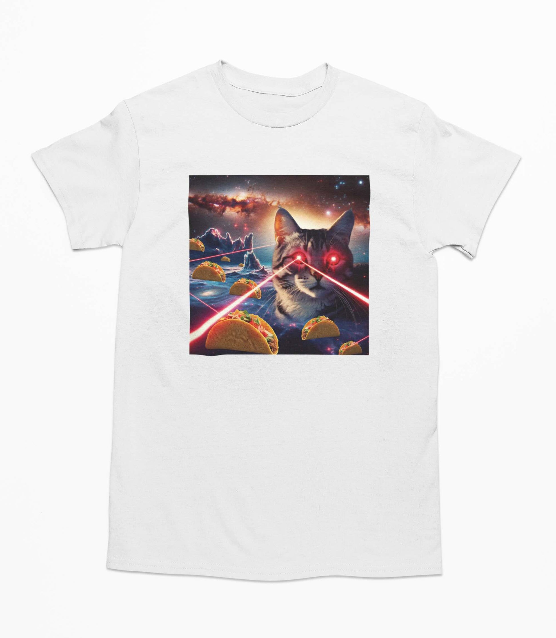 Tacos Cat Space Galaxy Laser - T-Shirt