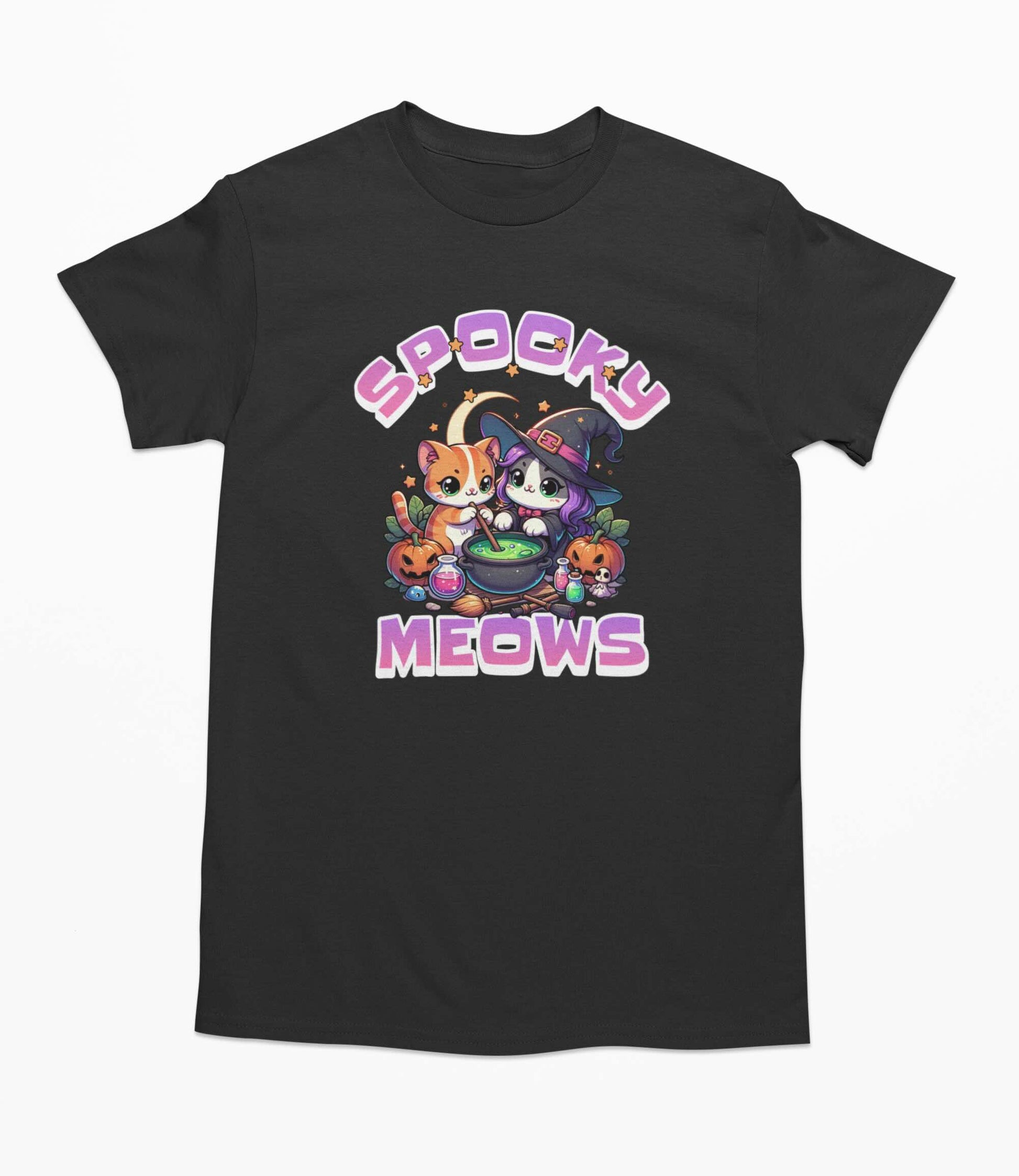 Spooky Meows Halloween Cat - T-Shirt