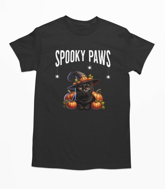 Spooky Paws Halloween Cat - T-Shirt