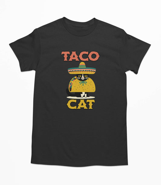 Taco Cat Mexico Sombrero Vintage Retro - T-Shirt