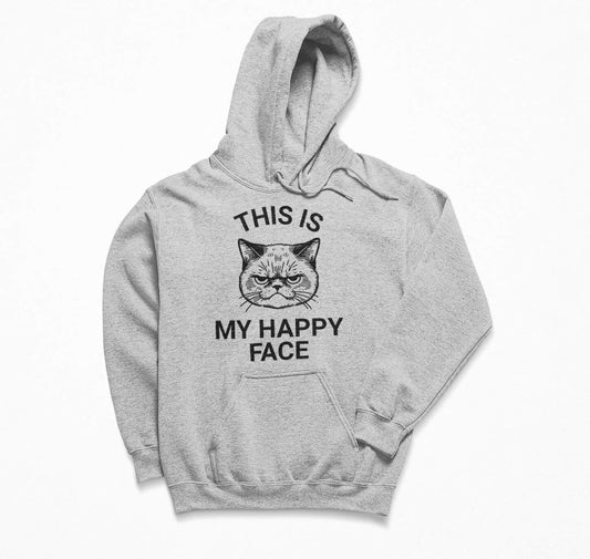 This Is My Happy Face - Cat Hoodie